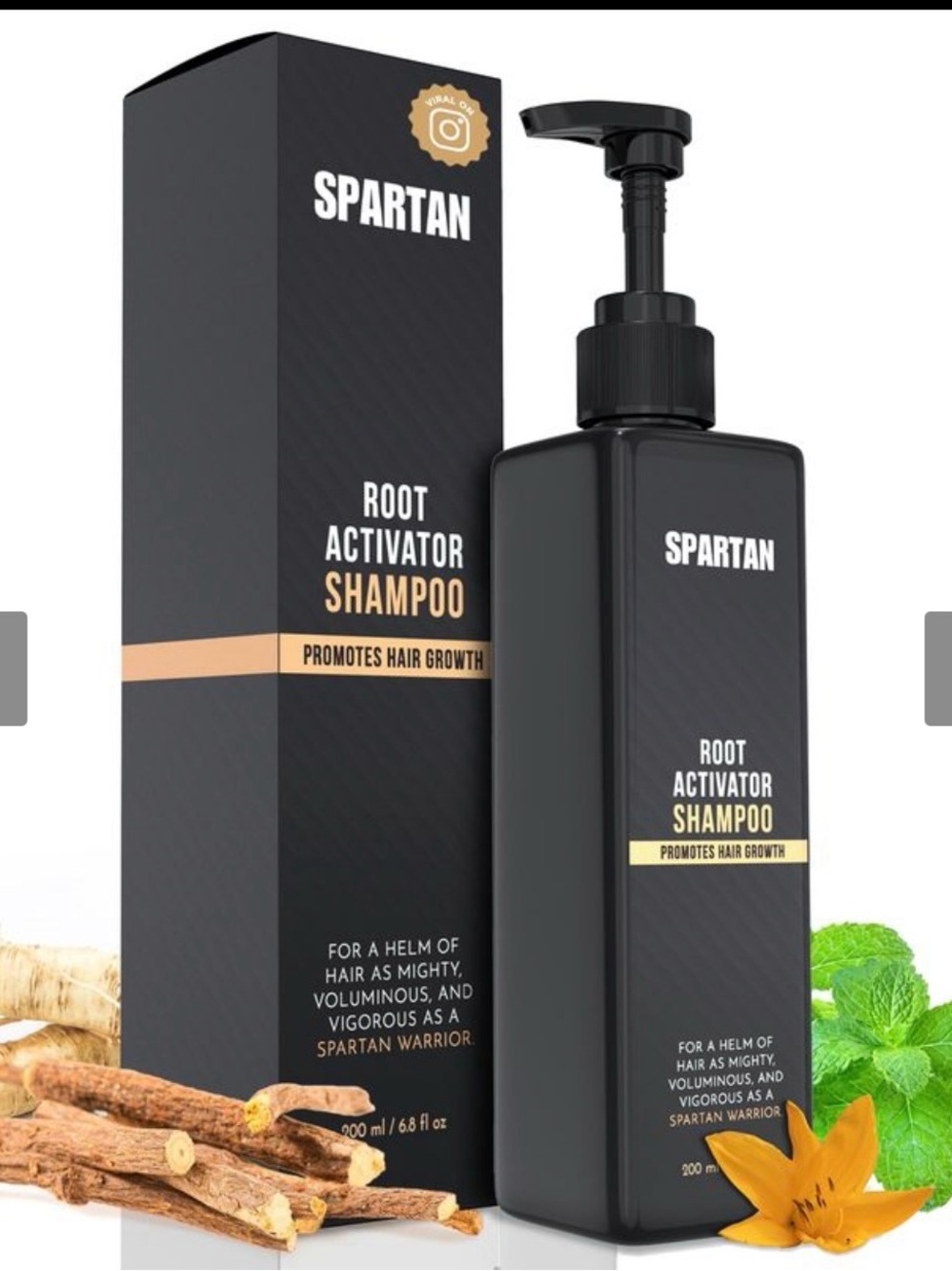 Pack of 2 Spartan Root Activating Shampoo - Black with Beige Accent 100 ml